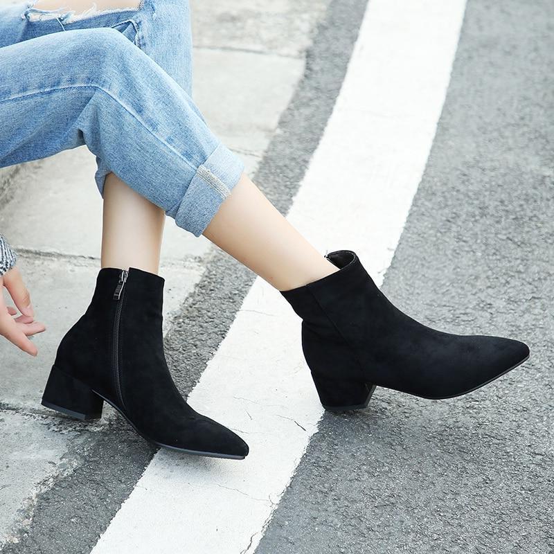 Bottes Style Western En Daim Noire – Image 2