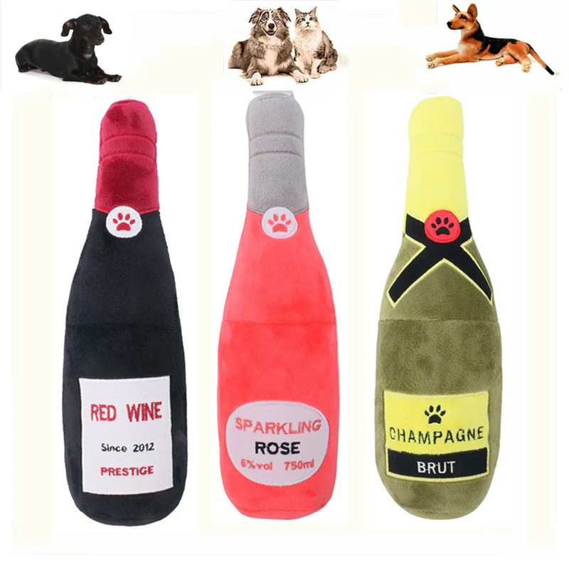Peluche pour chien en forme de bouteille – Image 2